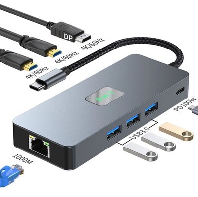 Docking Station for Laptops and Tablets, 8-in-1 USB-C, Triple 4K HDMI