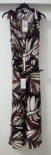 ZARA MULTICOLOUR LEAF PRINTED SLEEVELESS BELTED MIDI SHIRT DRESS SIZE M BNWT