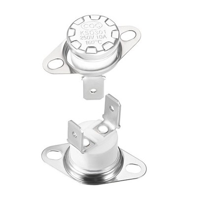 2pcs Bimetall Temperaturreglerschalter Thermostat 160°C 10A Normal schließen NC 