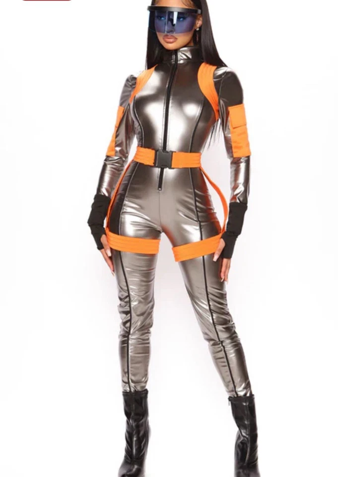 Rocket To The Moon Astronaut Costume Set Silver Fashionnova Halloween Costume XS - Image 2 of 3
