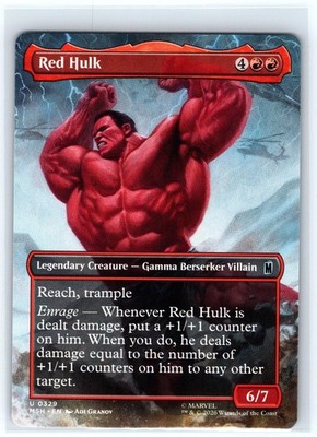 Red Hulk (Borderless) 329 Uncommon Marvel Super Heroes Magic: The Gathering NM