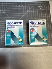 2 Nicorette Nicotine Gum 4mg White Ice Mint 100x2 200 Ct EXP 9/27