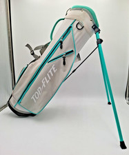 Top Flite Turquoise/White Stand Up Golf Bag 5 Divider 4 Pockets Shoulder Strap