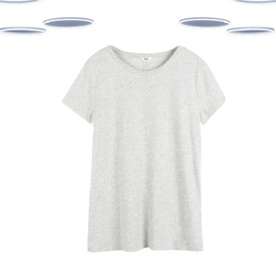 Ex Hush Women s T-shirt - Short Sleeve Slim Fit Crew Neck Grey Marl (Defect)