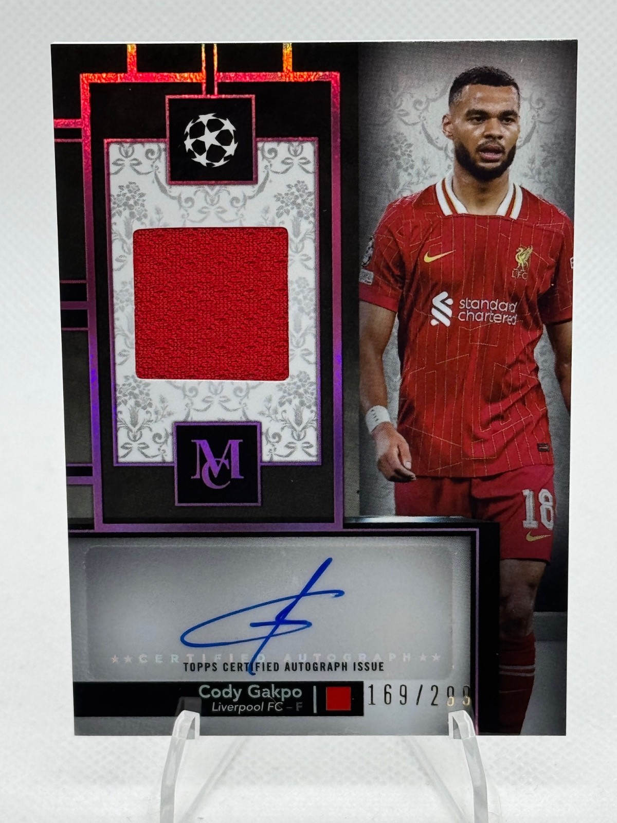 Cody Gakpo 2024-25 Topps Museum UEFA #MAR-CG Auto Relic Patch /299 Liverpool FC