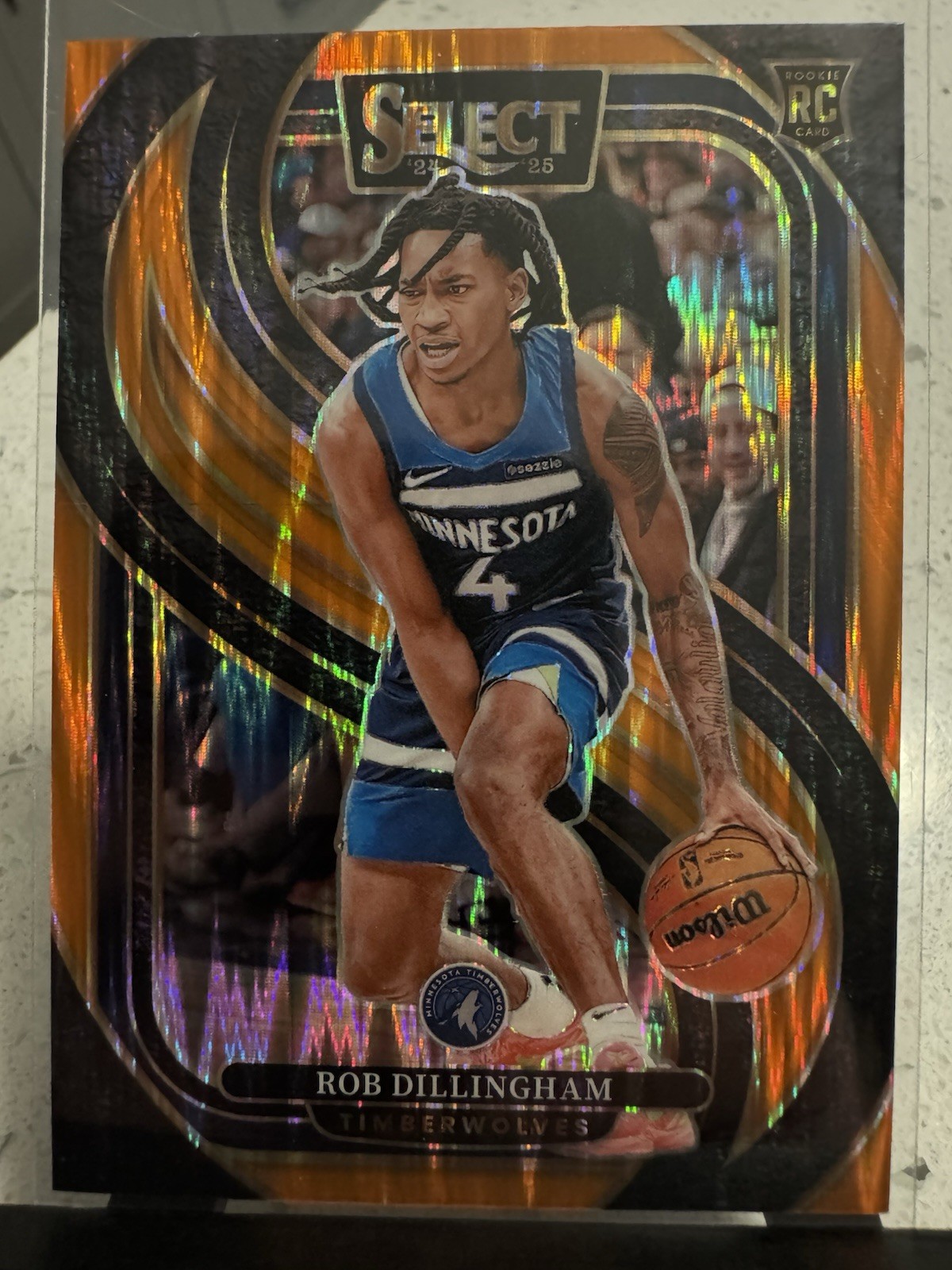2024-25 panini select 187 Rob Dillingham Orange Flash Prizm
