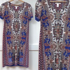 London Times Dress Whimsical Kaleidoscope Fairy Hippie Paisley Shift Women's 4