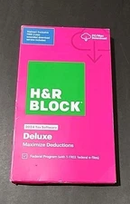 H&R Block Tax Software Deluxe 2024 federal only PC/Mac (Key Card in the Box)