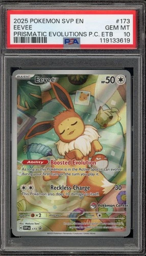 Pokemon Center Stamp Promo Eevee Prismatic Evolutions ETB SVP EN 173 PSA 10