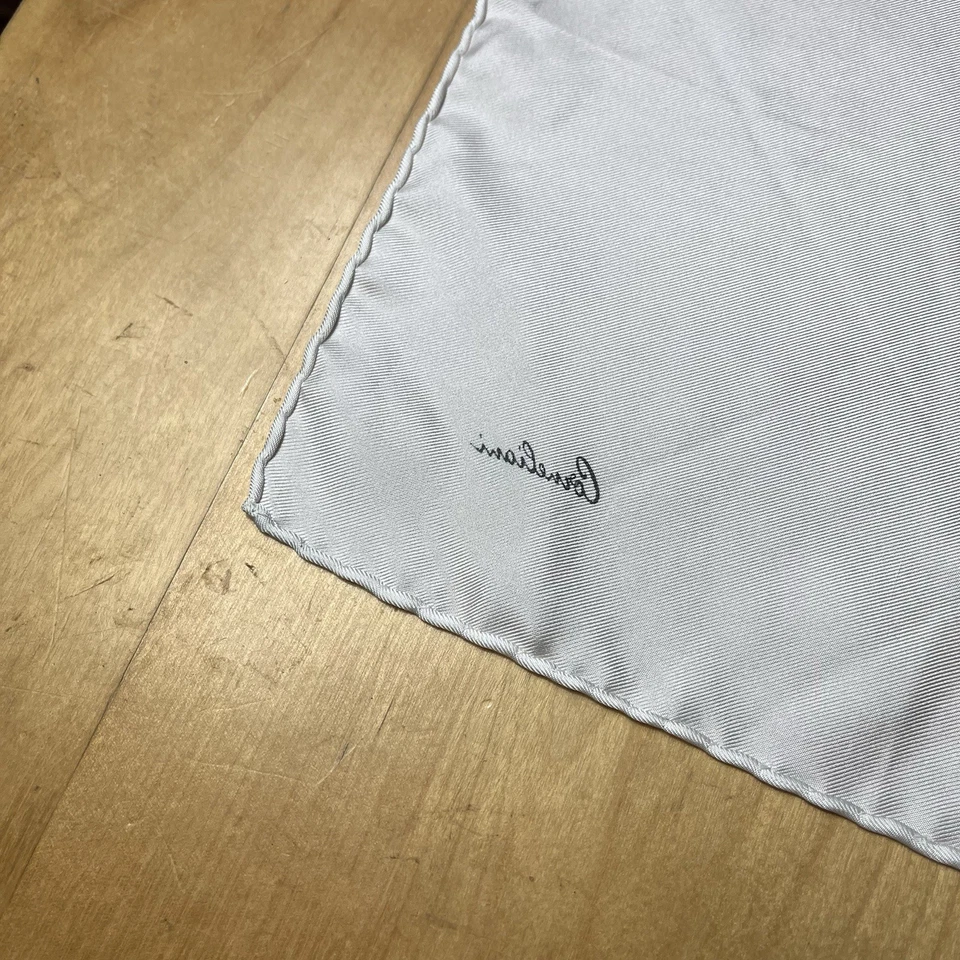 Pañuelo Corneliani Cuadrado de Bolsillo 100% Seda Blanco Foto 4 de 4