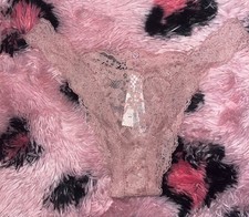 Victoria's Secret Dream Angels dusty pink high leg Brazilian lace panties M NWT