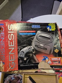 Sega Genesis Model 2 MK-1631 with Box, 2 Controllers, Cords, and 13 Games Tested