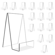 16 Pcs Large Acrylic Book Display Stand, 5.7''×4'' Display Stand with Ledge, ...