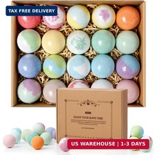 Bath Bombs Set, 20 pcs Natural Shea Butter  Safe Oil Bath Bomb for Skin Moistur