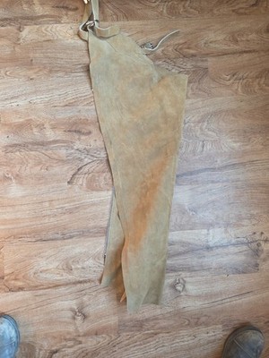 Barnstable Riding Chaps Tan Suede Leather Horse Zip-Up Small slim calf 