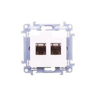 Computer Doppel Steckdose 2Xrj45 Kat.6 Simon 10 C62E.01/11