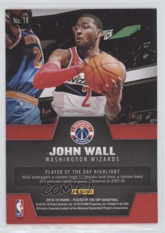 2018-19 Panini Player of the Day John Wall #18 - Image 2 of 2
