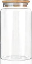 42 oz/1200 ml Glass Storage Canister with Airtight Lid, Clear Decorative