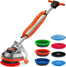 Commercial Floor Scrubber No Kneeling Cleaning with Brushes Pads