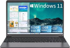 WAICID Laptop 15.6 Inch, 512GB SSD 12GB DDR4, Windows 11 Laptops Computer IB1