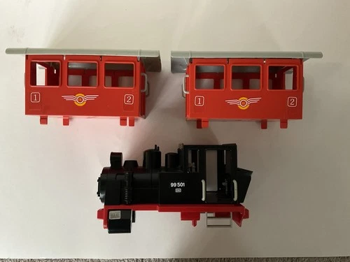 Vintage Playmobil Train G Scale Locomotive Passenger Car Railroad 4001