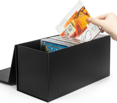 CD Storage Box, DVD Storage Box- Durable 5.2 X 5.75 X 12 Inch Disc Holders with
