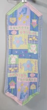 Spring Easter Table Runner Patchwork Pastels Embroidered Rabbits Chicks Flowers 