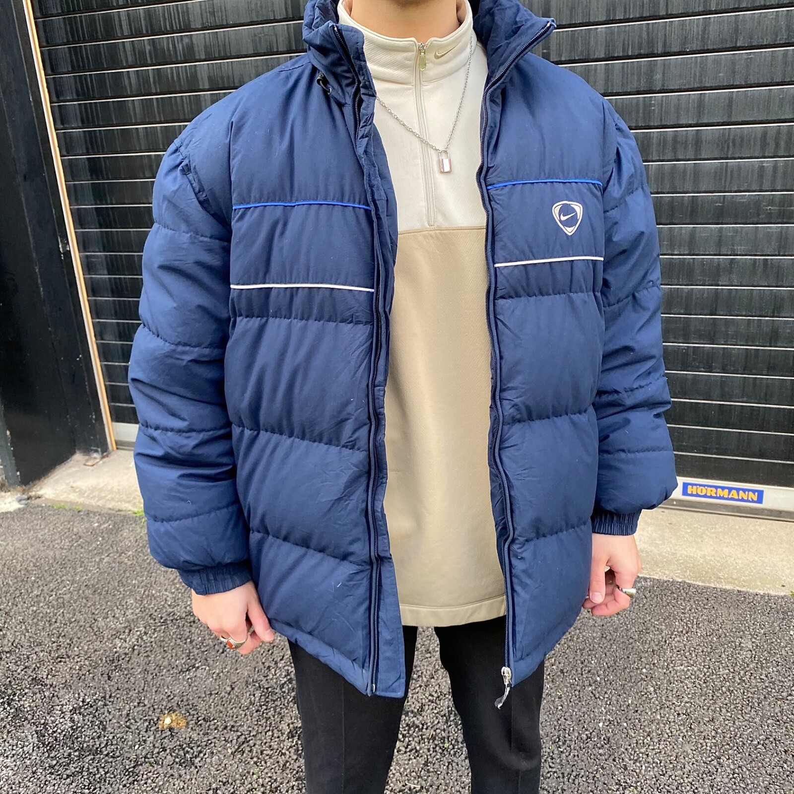 Rare Vintage Nike Puffer Jacket Puffer Coat Navy Blue Padded Coat | eBay