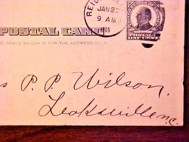 Nice ANTIQUE PreStamped Wm McKinley USPS Postal Card 1 Cent Postmarked 1909 M273 - Image 3 of 4