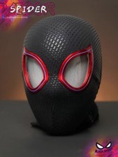 Spider-man Miles Morales Cosplay Mask Helmet Ring-Control Blink LED Eye Toy Gift