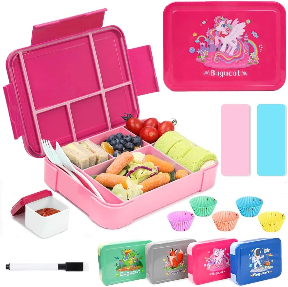 Bento Box Adult,45Oz Leak-Proof Bento Lunch Box with 6 Compartments Cutlery,Lunc