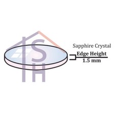 ROUND 1.5 MM THICK FLAT SAPPHIRE CRYSTAL WATCH GLASS REPLACEMENT SIZE 16MM-50MM