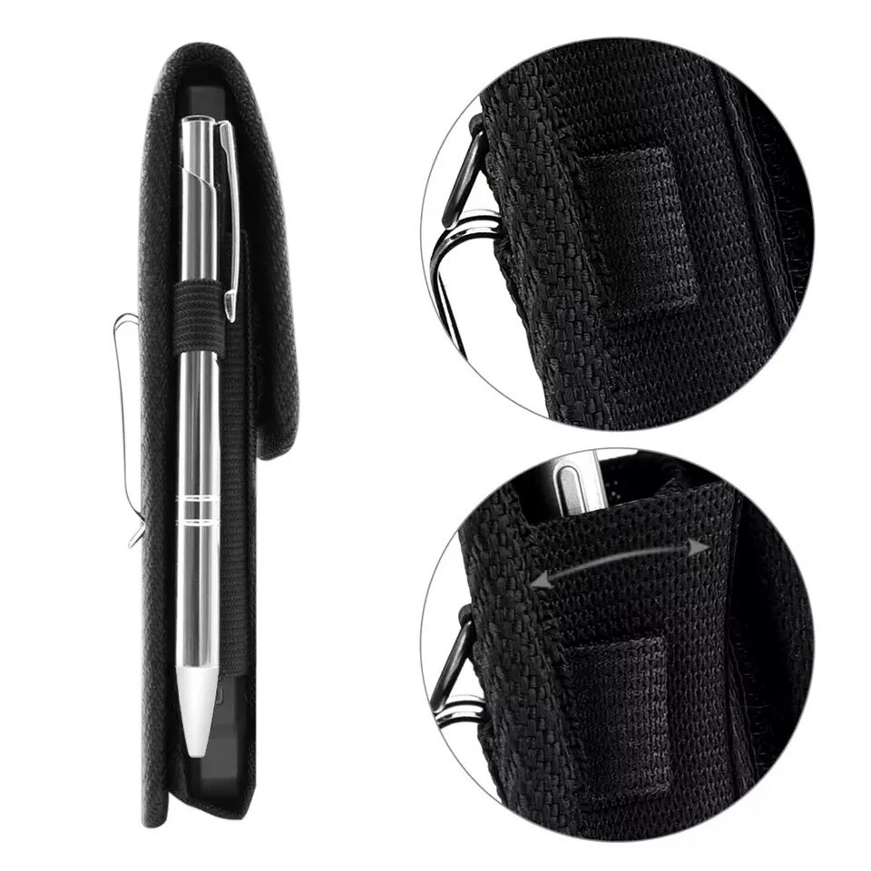 Cell Phone Pouch with Belt Loop and Metal Clip Holster Screen Size 5.2" to 5.5" - Image 4 of 4