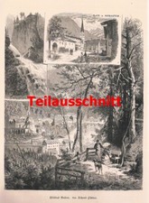 d101 2086 - Richard Püttner Wildbad Bad Gastein arkusz sztuki 23x33 cm 1880