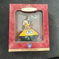 VTG Hallmark Keepsake NFL Green Bay Packers Football Christmas Tree Ornament