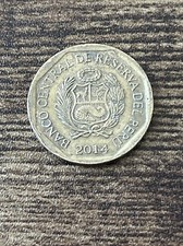 2014 Peru 10 Centimos Brass National arms, accent above Actual Coin TK6616*