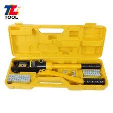 YQK-300 16MT Hydraulic Wire Crimper Cable Lug Terminal Crimping Tool W/11 Dies