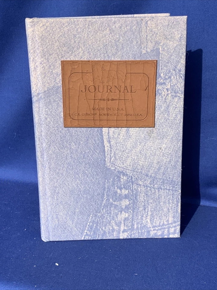 New C R Gibson Made in USA Horse Leather Denim Cloth Patch Work Journal ❤️sj10m2 - Image 4 of 4