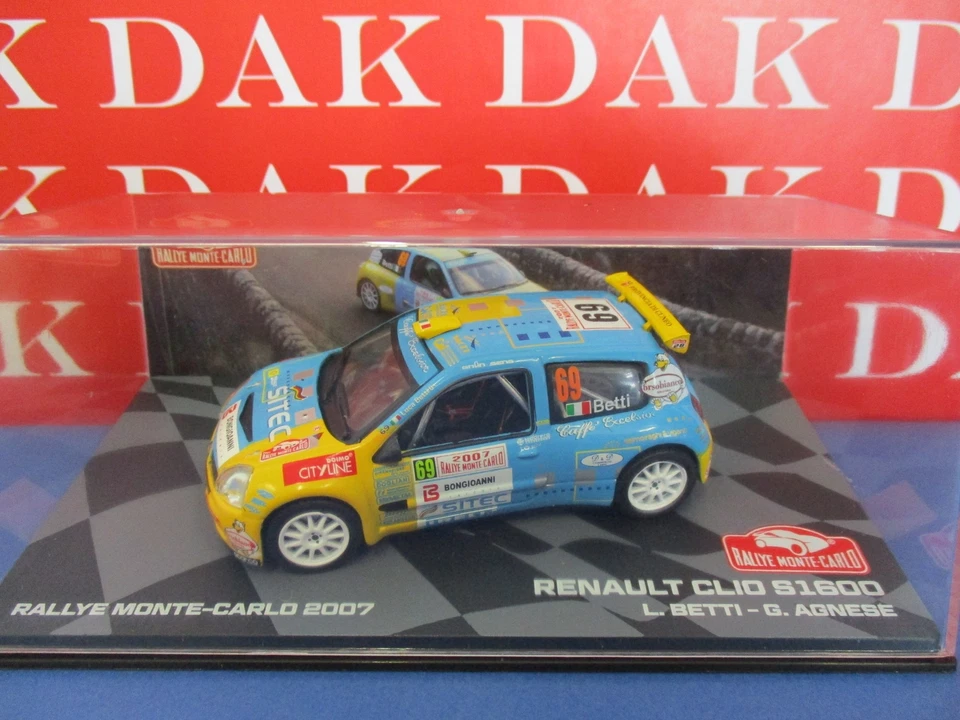 Die cast 1/43 Modellino Auto Renault Clio S1600 Rally Monte Carlo 2007 L. Betti - Immagine 4 di 4