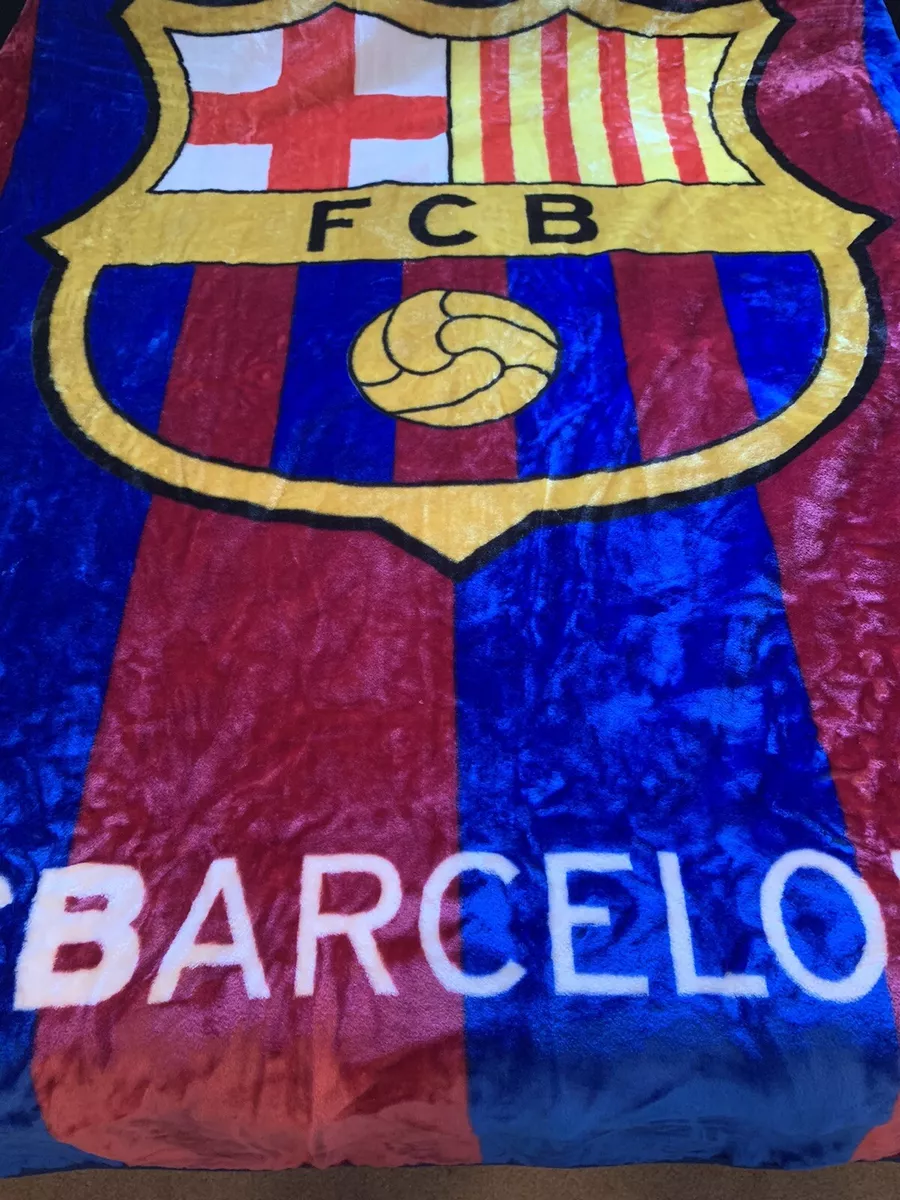 OFFICIAL FC BARCELONA Fleece Blanket Full Queen Approx 200x240cm 78x94