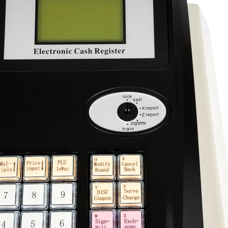 Caja registradora terminal POS cuadrada completa con impresora y cajón de efectivo, 48 llaves Foto 3 de 4