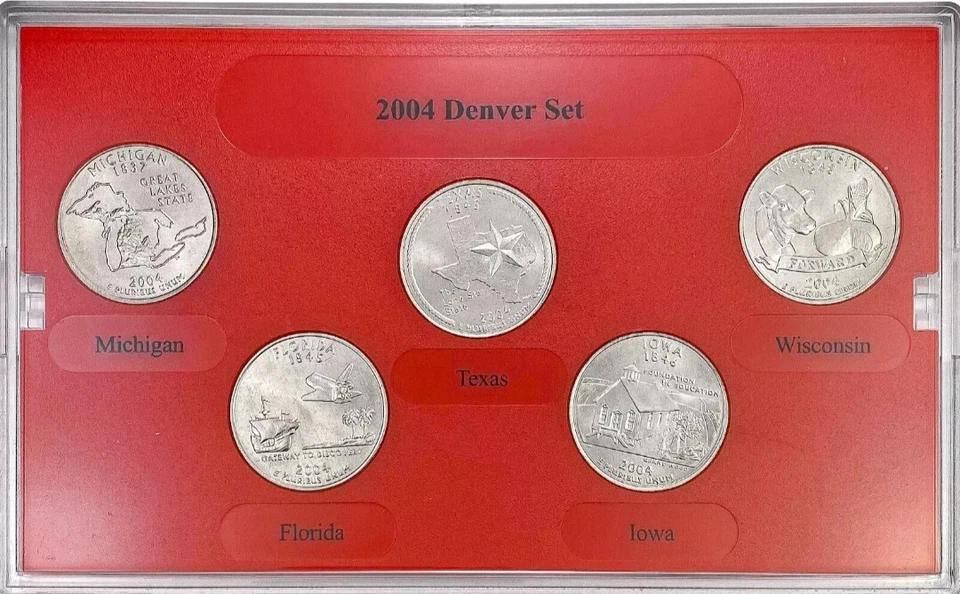 2004 Denver Mint 5-Coin State Quarter BU Set w/ COA - Image 2 of 4