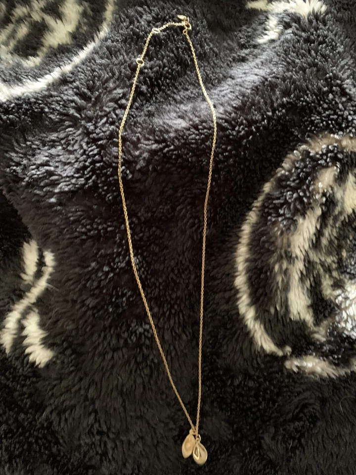 Collar Swarovski de dos hojas de oro amarillo de 14k Foto 2 de 4