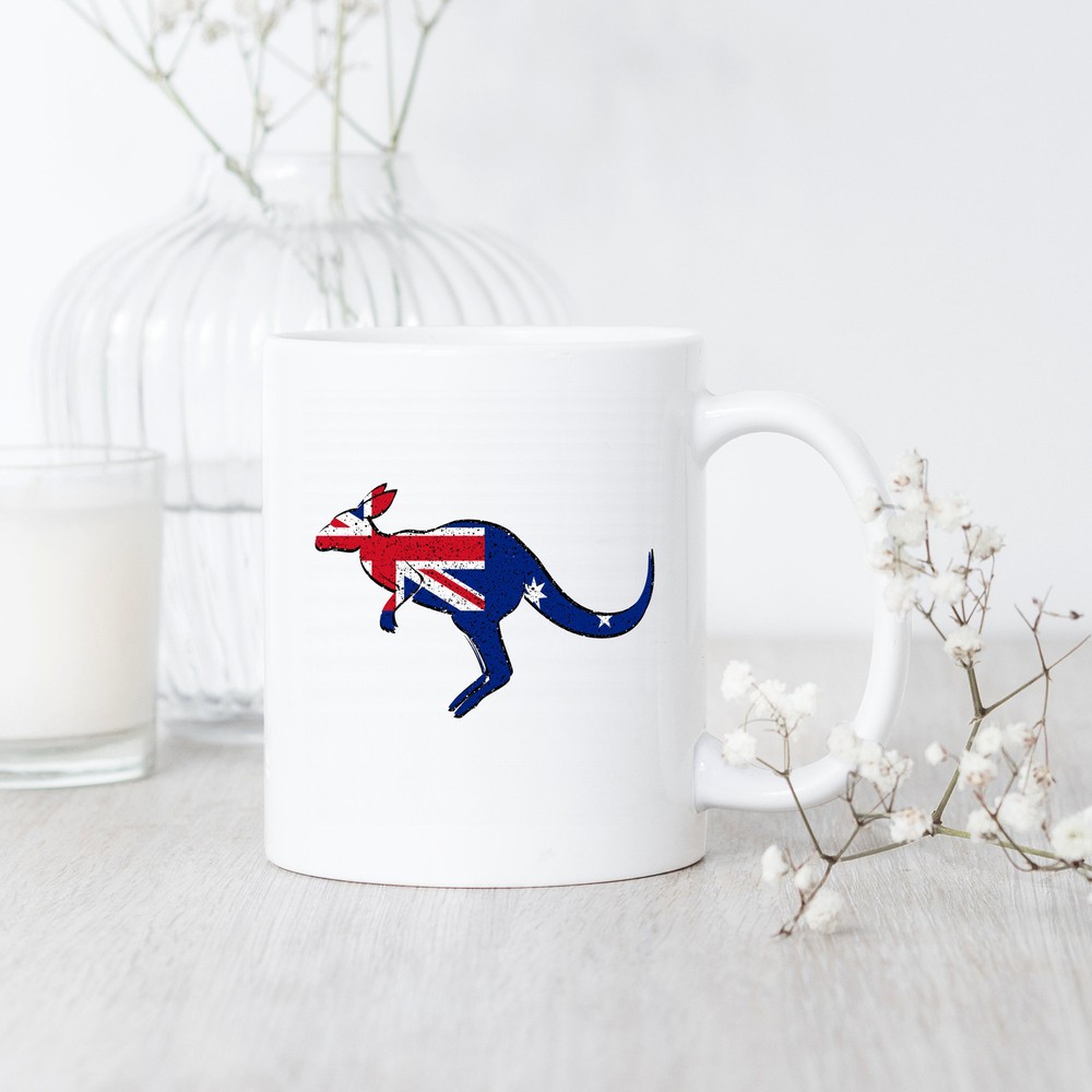 Kangaroo Flag Mug Australia Kangaroo Australia Pride Australia Flag Cute