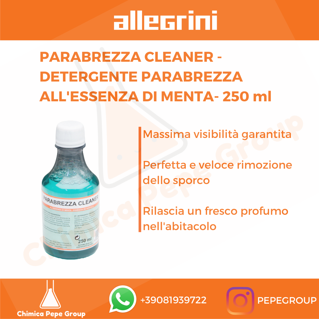 PARABREZZA CLEANER 24x250 ml Allegrini - DETERGENTE per PARABREZZA a MENTA
