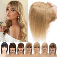 CLEARANCE Clip In Toupee Piece Silk Base Topper Hairpiece 100 Human Hair Wig US