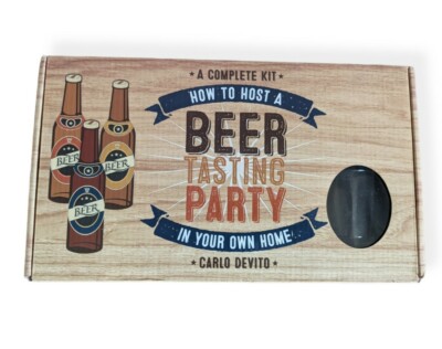 Bier Verkostung Party Set Carlo Devito 4 Gläser Buchmatten Hausbar Geschenk für Ihn
