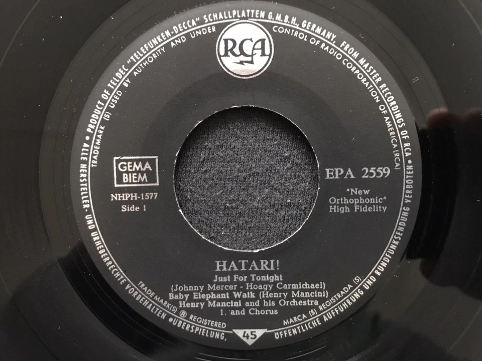 Henry Mancini - Hatari (4-Track-7" Singles EP) RCA EPA-2559 BABY ELEPHANT WALK - Bild 4 von 4