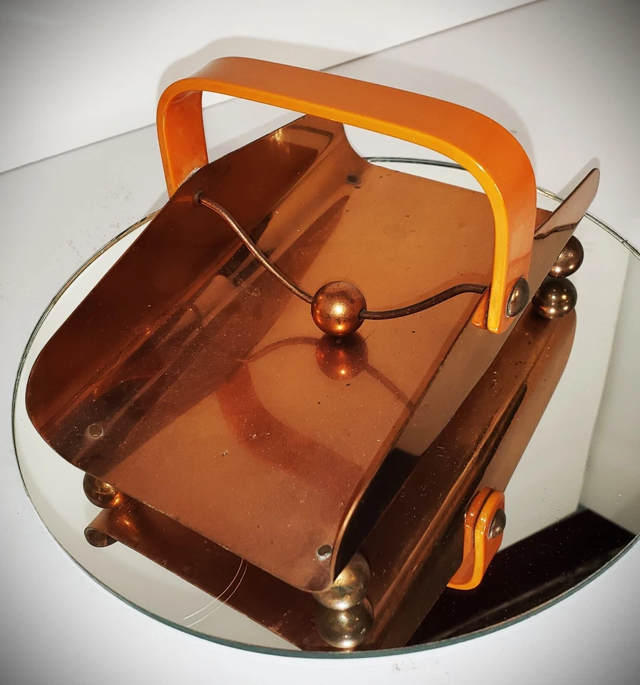 Guardanapo escasso década de 1930 WALTER Von NESSER Art Deco segurar perseguição ASSINADO cabo de baquelite - Imagem 4 de 4