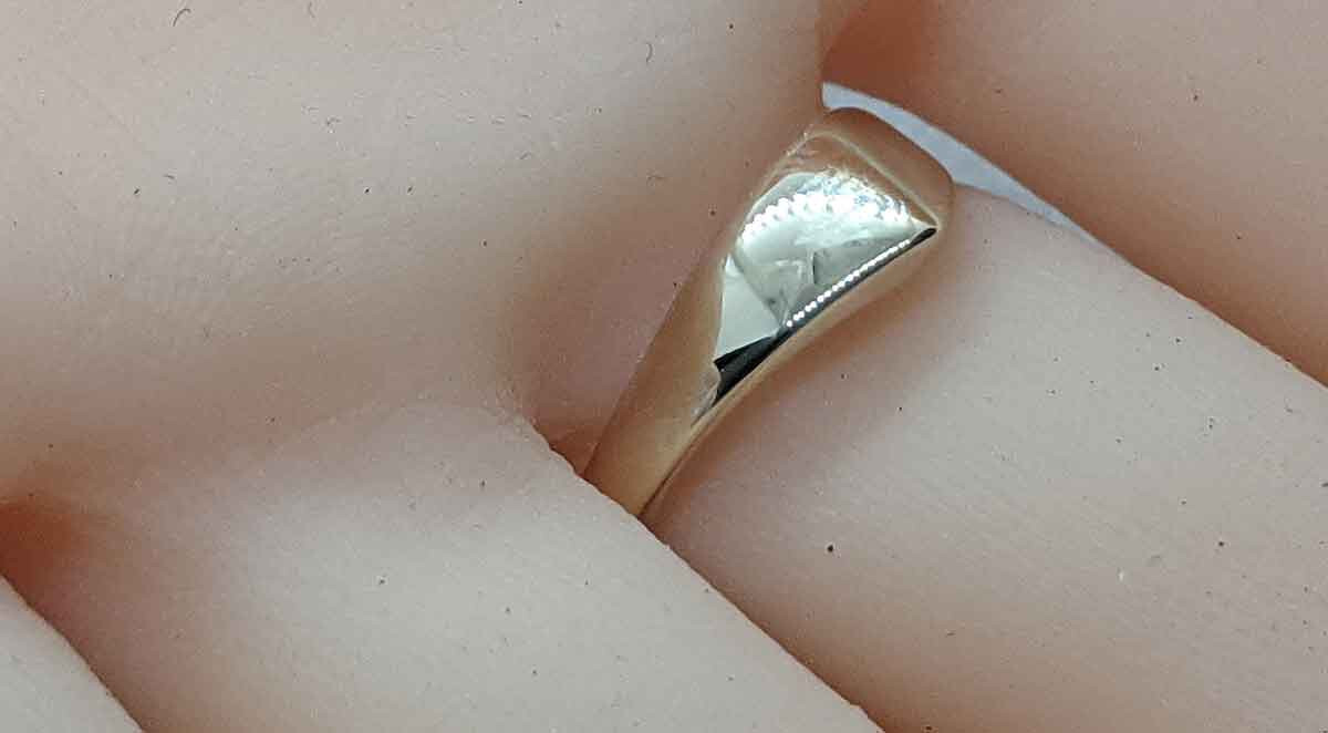 14k Solid Yellow Gold Designer Single Diamond Odd… - image 5